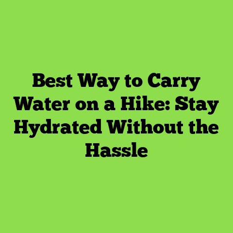 Best Way to Carry Water on a Hike: Stay Hydrated Without the Hassle