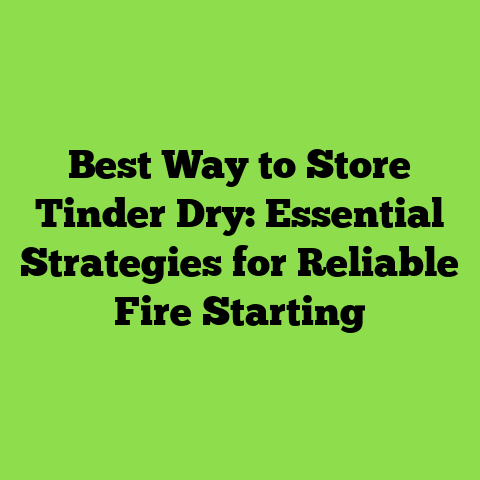 Best Way to Store Tinder Dry: Essential Strategies for Reliable Fire Starting