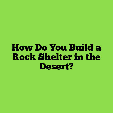 How Do You Build a Rock Shelter in the Desert?