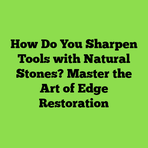 How Do You Sharpen Tools with Natural Stones? Master the Art of Edge Restoration