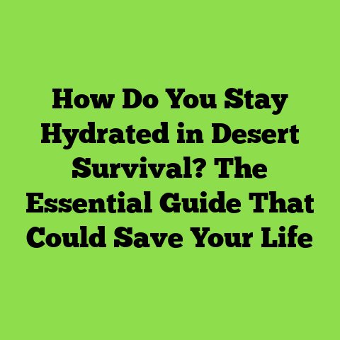 How Do You Stay Hydrated in Desert Survival? The Essential Guide That Could Save Your Life