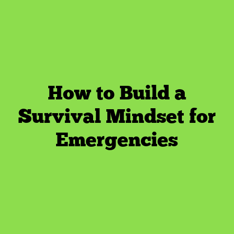 How to Build a Survival Mindset for Emergencies