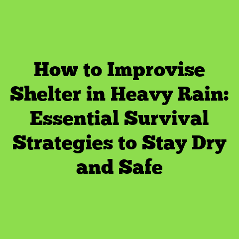 How to Improvise Shelter in Heavy Rain: Essential Survival Strategies to Stay Dry and Safe