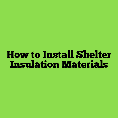 How to Install Shelter Insulation Materials