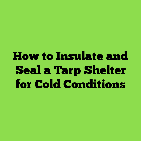 How to Insulate and Seal a Tarp Shelter for Cold Conditions