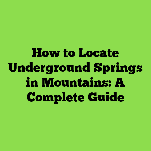 How to Locate Underground Springs in Mountains: A Complete Guide