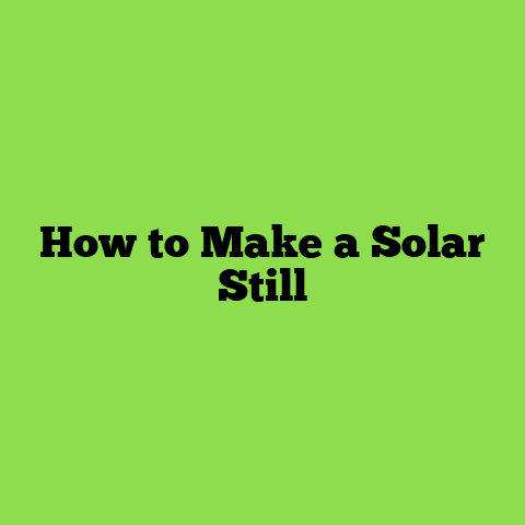 How to Make a Solar Still