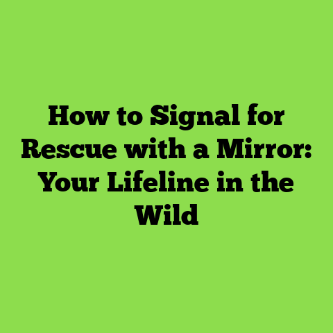 How to Signal for Rescue with a Mirror: Your Lifeline in the Wild