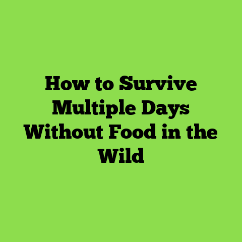 How to Survive Multiple Days Without Food in the Wild