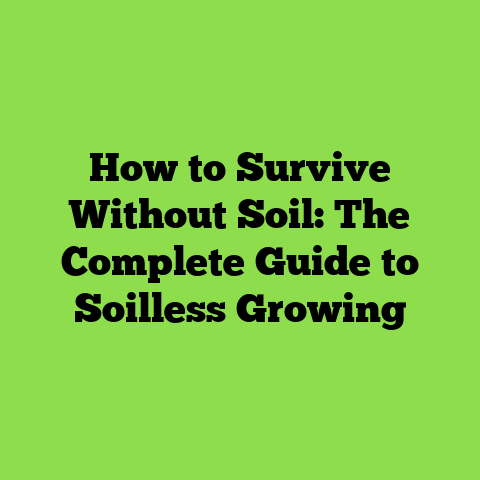 How to Survive Without Soil: The Complete Guide to Soilless Growing