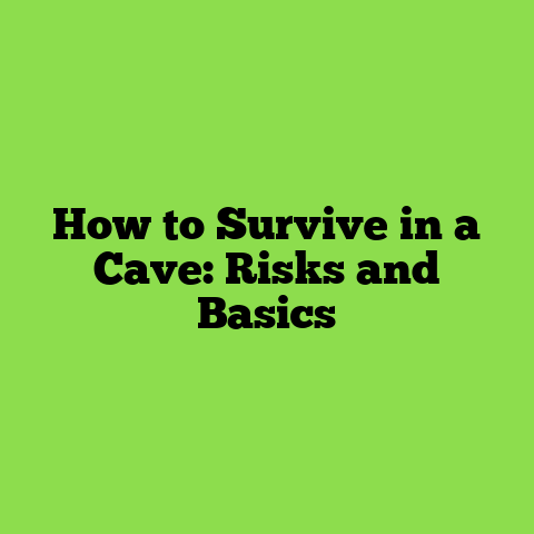 How to Survive in a Cave: Risks and Basics