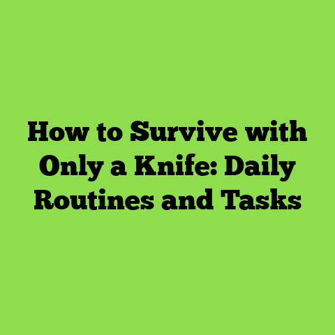 How to Survive with Only a Knife: Daily Routines and Tasks