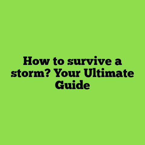 How to survive a storm? Your Ultimate Guide