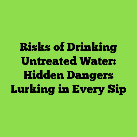 Risks of Drinking Untreated Water: Hidden Dangers Lurking in Every Sip