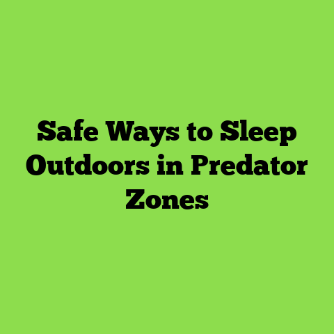 Safe Ways to Sleep Outdoors in Predator Zones