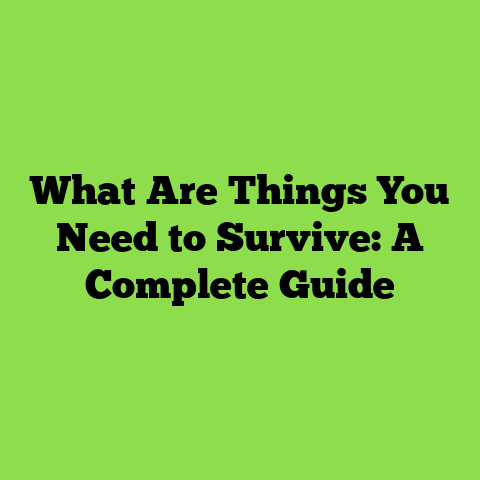 What Are Things You Need to Survive: A Complete Guide
