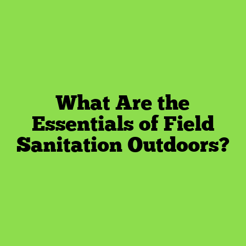 What Are the Essentials of Field Sanitation Outdoors?