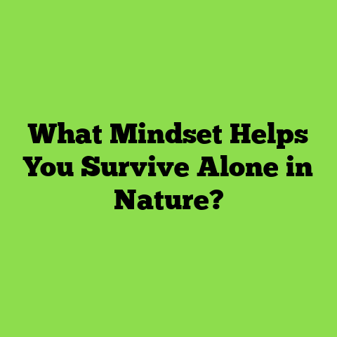 What Mindset Helps You Survive Alone in Nature?