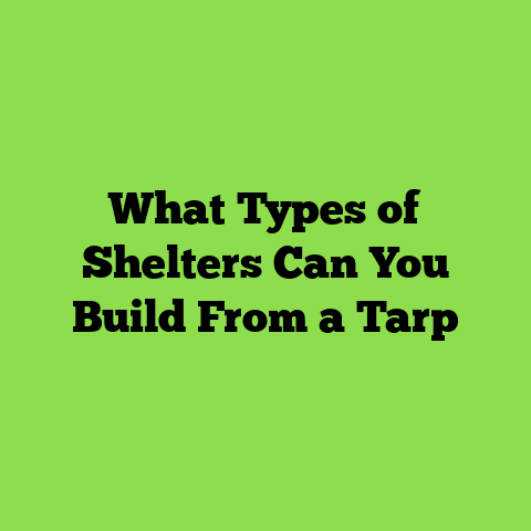 What Types of Shelters Can You Build From a Tarp
