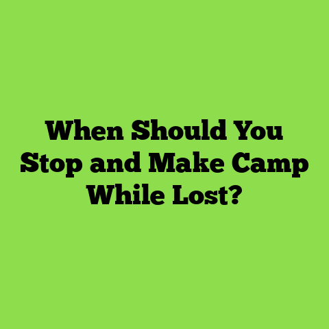 When Should You Stop and Make Camp While Lost?