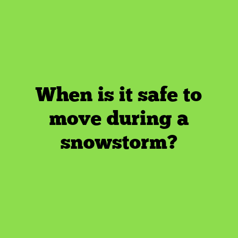 When is it safe to move during a snowstorm?