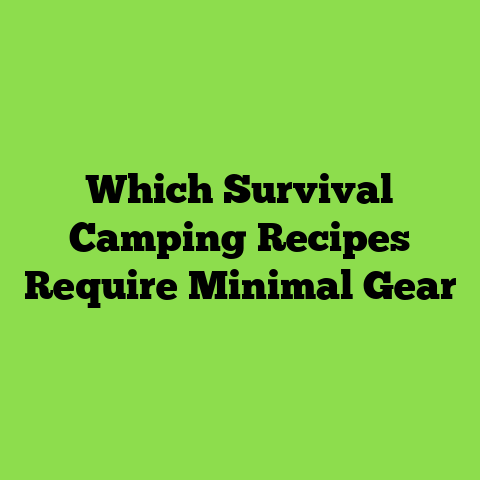 Which Survival Camping Recipes Require Minimal Gear