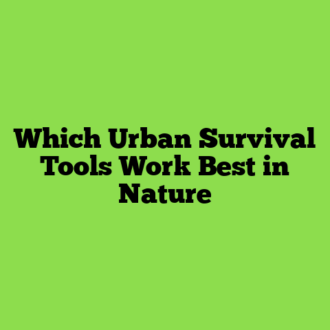 Which Urban Survival Tools Work Best in Nature