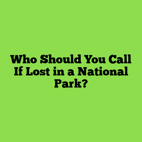 Who Should You Call If Lost in a National Park?