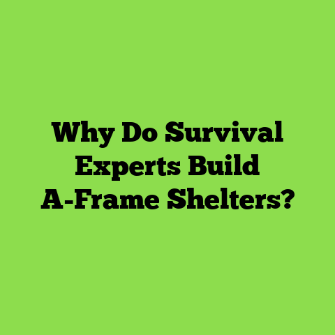 Why Do Survival Experts Build A-Frame Shelters?