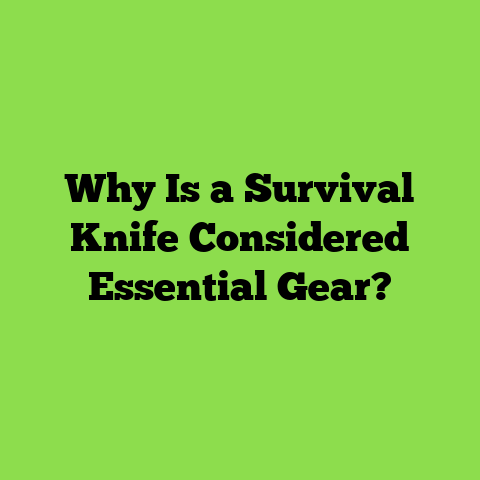 Why Is a Survival Knife Considered Essential Gear?